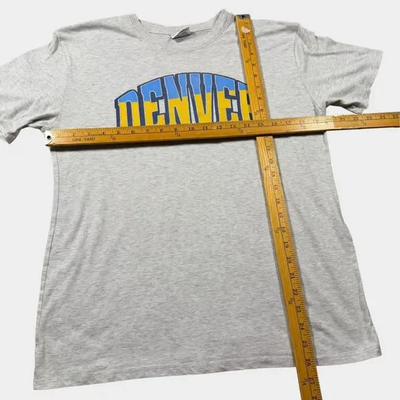 Where I'm From Denver T-Shirt Medium Gray Blue Yellow Made in USA Mens M Tee - Picture 8 of 8